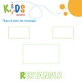 Trace & color the shape. Preschool worksheet practice.