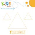 Trace & color the shape. Preschool worksheet practice.