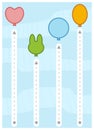 Trace the dotted lines to balloons, education game for children