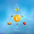 Trace element potassium in food. Concept Royalty Free Stock Photo