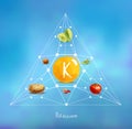 Trace element potassium in food. Concept