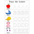 Trace the letters alphabets worksheet for kindergarten preschool