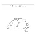 Trace the letters and color mouse. Handwriting practice for kids. Royalty Free Stock Photo