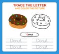 Trace letters of english alphabet and coloring book