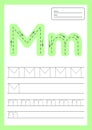 Trace letters worksheet a4 for kids preschool and school age.