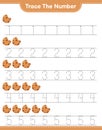 Trace the number. Tracing number with Cookies. Educational children game