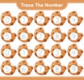 Trace the number. Tracing number with Cookies. Educational children game