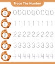 Trace the number. Tracing number with Cookies. Educational children game