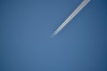 Trace of the plane in the sky Royalty Free Stock Photo