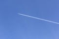 Trace of the plane in the sky Royalty Free Stock Photo