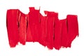 Red cosmetics for a woman. A sample on a white background.