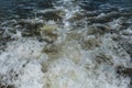 Trace tail of speed boat on water surface