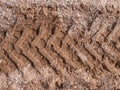 The trace of a tyre in the sand Royalty Free Stock Photo