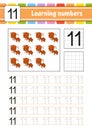 Trace and write. Handwriting practice. Learning numbers for kids. Education developing worksheet. Activity page. Game for toddlers Royalty Free Stock Photo