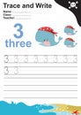 Trace and write number for children Royalty Free Stock Photo