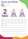 Trace and write number for children