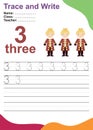 Trace and write number for children