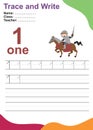 Trace and write number for children