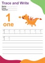 Trace and write number for children