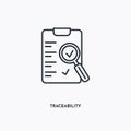 Traceability outline icon. Simple linear element illustration. Isolated line Traceability icon on white background. Thin stroke