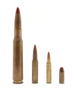 Tracer cartridges of various calibers Royalty Free Stock Photo