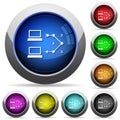 Traceroute remote computer round glossy buttons