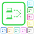 Traceroute remote computer vivid colored flat icons