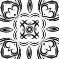 Tracery mehndi curved ornament. Ethnic motif, monochrome pattern, tatoo motif