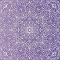 Tracery violet wallpaper background floral pattern in the form of a square mandala illustration