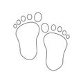 traces of baby feet icon. Element of Baby for mobile concept and web apps icon. Outline, thin line icon for website design and