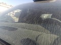 Traces of dust on the windshield of a car after rain Royalty Free Stock Photo