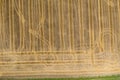 Traces on a harvested grain field Royalty Free Stock Photo