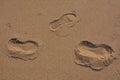 Traces of person on hot sand Royalty Free Stock Photo