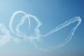 The traces of the planes on a blue sky Royalty Free Stock Photo