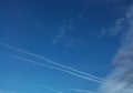 Traces of planes in the sky Royalty Free Stock Photo