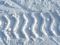Traces of a protector on a snow