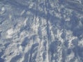 Traces of sledge on snow