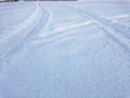 Traces In Snow Royalty Free Stock Photo