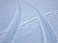 Traces In Snow Royalty Free Stock Photo
