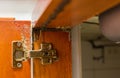 Traces of termites eat wood, Timber beam of door damaged by termite which eat for a long time, The wood home with termites damage