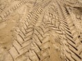 Tire tracks in Piscinas beach, Arbus, Sardinia, Italy Royalty Free Stock Photo