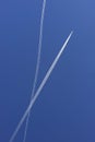 Traces of two planes in the sky Royalty Free Stock Photo