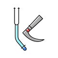 tracheal intubation tools color icon vector illustration