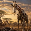 Ai Generated illustration Wildlife Concept of Trachelophorus giraffa