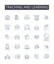 Traching and learning line icons collection. Income, Revenue, Expenses, Net, Margins, Costs, Assets vector and linear