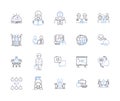 Traching and learning outline icons collection. Teaching, Learning, Education, Instruction, Curriculum, Assessment