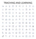 Traching and learning outline icons collection. Teaching, Learning, Education, Instruction, Curriculum, Assessment