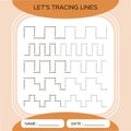 Tracing Lines Activity For Early Years. Preschool worksheet for practicing fine motor skills.Tracing dashed lines
