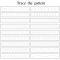 Tracing lines with early education worksheet for kids