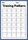 Tracing pattern curve lines worksheet for kindergarten, preschool and Montessori school kids to improve handwriting practice